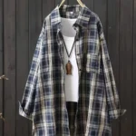 Plus-size Women's Top Black and White Plaid Polo Collar Shirt Spring and Summer Commute To Wear with 2025 Explosion