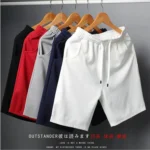 Men's Summer Beach Pants Mesh Sports Joggers Casual Running Shorts Elastic Waist Solid Color Short Pants Sweatpant Dropshipping