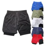 Men'S Performance Sports Shorts Fitness Gym Training Two-In-One Double-Layer Shorts Casual Outdoor Quick-Drying Running Shorts