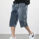 Summer Men Short Jeans Breeches Hip Hop Streetwear Baggy Denim Shorts Cotton Casual Straight Capris Pants Plus Size 8XL