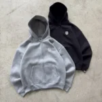 Streetwear Y2K Casual Baggy Sweatshirt Drawstring Sports Pants Zipper Hoodie Letter Embroidery Fashion 2 Piece Set Tracksuit Men