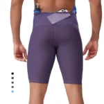 (S-2XL)Mens Quick Dry Compression Running Shorts High Waist Workout Bottoms with Mesh Back Multi-Pockets Fitness Traing Tights
