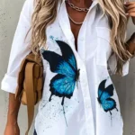 Temperament Women Shirt Loose Long Sleeve Shirt Women Casual Printed Women Top