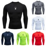 Men's Long Sleeves Spider Fitness Dry Fit T-shirt Gym Compression Shirt Sportswear Outdoor Sports Running Tees Tops Rashgard