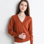 2025 Women Cardigans Long Sleeve Knitted Outerwear Solid Thin Spring Autumn Sweaters V-neck Knitwears Korean Fashion Cardigans