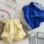 2025 Summer New Children Loose Shorts Girls Striped Shorts Cotton Breathable Boys Casual Pants Fashion Kids Clothes