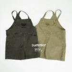 2025 Summer New Cute Bear Embroidery Girls Jeans Overalls Loose Children Sling Pants Kids Boys Denim Strap Shorts Baby Clothes