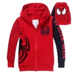 Kids Hoodies Sweatshirts Cartoon Spiderman Boys Outwear Zipper Hooded Clothes Fall 2025 New Spider man Children's Clothing