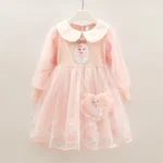 2025 New Elsa Princess Dress Girls Dress Spring Dress  Party Long-sleeved Children's Western Style Disney Frozen Formal Dress