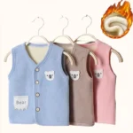 Kids Clothes Waistcoat Children's Vest  Boy Girl Thicken Velvet lining Keep Warm Jackets Vest Children's Clothing  Autumn Winter
