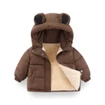 1pcs Boy Girl Coat Baby Winter Thick Down Jackets Kids Warm Plush Thicken Outerwear Clothes Fur Hooded Jacket Children Snowsuit
