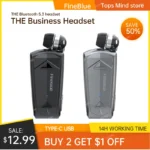 Fineblue F520 Mini Wireless Earphone Bluetooth 5.3 Retractable Portable Headset Calls Remind Vibration Sport Run Headphone