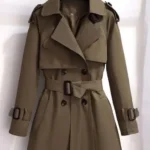 2022 Autumn Winter Elegant Women Double Breasted Solid Trench Coat 100% Cotton Vintage Turn-Down Collar Loose Trench with Belt