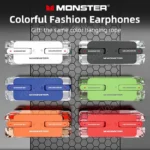 Monster XKT08 Earphone Bluetooth 5.3 Ture Wireless Earbuds Low Latency Noise Reduction Headphones Gaming Sports Headset With Mic