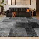 VIKAMA Summer American Retro Simple Plaid Carpet Living Room Sofa Coffee Table Foot Cushion Bedroom Bedside Rug Stain Resistance