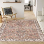 New Vintage Floral Rugs Soft Accent Large Area Non-Slip Rug Fluffy Carpet for Bedroom Living Room Home Decor Floor Mat