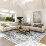 VIKAMA Flannel Boho Texture Living Room Cushion Desk Bedside Rug Indoor Carpet Door Mat Large Floor Mat Home Decor Easy Care