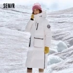 Semir Long Down Jacket 2024 Winter New Windproof Warm Loose Casual Jacket