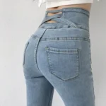 ZOENOVA  Skinny Pencil Jeans Four Buttons Vintage High Waist Women Slim Stretch Denim Pants Tight Trousers 2022 Women's Pants
