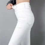 Ankle-length Stretch Vaqueros New High Waist Button Fly White Pencil Jeans Women Black Big Size 5XL Skinny Denim Leggings Pants