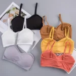 Female Solid Lingerie Wireless Bralette Women Rib Crop Tops Sexy Active Bras No Wire Push Up Bra Intimates Brassiere Underwear