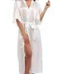 Women Silk Satin Long Wedding Bride Bridesmaid Robe Kimono Robe Feminino Bath Robe Large Size XXXL Peignoir Femme Sexy Bathrobe