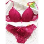 Women Sexy Lingerie Set Fashion Lace Lingerie Sets For Ladies Soild Color Bra Comfortable Intimates Underwear Suit Female
