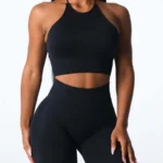 Women s Seamless Sports Bra Solid Color Sleeveless Yoga Workout Fitness Running Bralette Underwear Athletic Bras