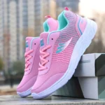 Spring and Autumn Ladies Daily Women's Shoes Casual Sports Korean Fashion Breathable Flat Bottom Running Light Travel Sneakers