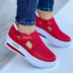 Large Casual Single Shoes for Women 2025 New Summer Flat Bottomed Breathable Casual Mesh Fashionable Thick Soled Sports Shoes