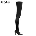 Eilyken 2025 Thigh High Women Boots Over The Knee Elastic Stretch Sexy Nightclub Shoes Long Zapatillas Mujer