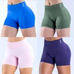 DFYNE Impact Shorts 4.5' Seamless Scrunch Bum Yoga Short Ribbed High Waist Band Gym Short High Stretch Workout Biker Shorts