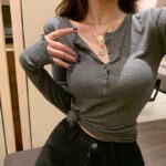 Thin Sexy Slim T-Shirt for Women – Cotton Long Sleeve Korean Fashion Autumn Top