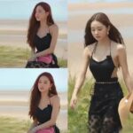 Korean Style Sexy Women Two Piece Bodysuit Skirt Set Gold Chain Mesh Outfit