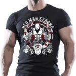 New Arrival Men’s Fashion Old Man Strong Motivation T-Shirt | Bodybuilder Trainer Graphic Cotton Tee