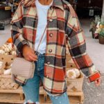Women Oversized Plaid Shirt