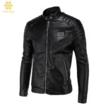 Calipso Ogygia Men’s Faux Leather Pilot Jacket – Sequined Air Force Style Coat with Fur Lining (Up to 5XL)