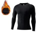Men’s Thermal Compression Undershirt – Thin Fleece Elastic Base Layer for Winter Sports